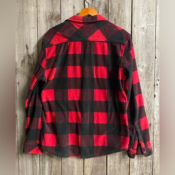 O’NEILL Red Checkered Flannel Shirt with snaps “buttons” - size large - Picture 6 of 11